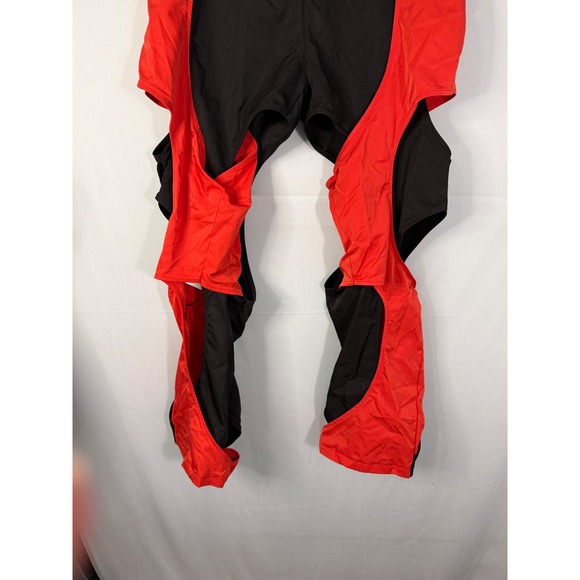 Unbranded Cutout Panelled Streetwear Festival Pants Women Size L Black Red - Picture 3 of 9